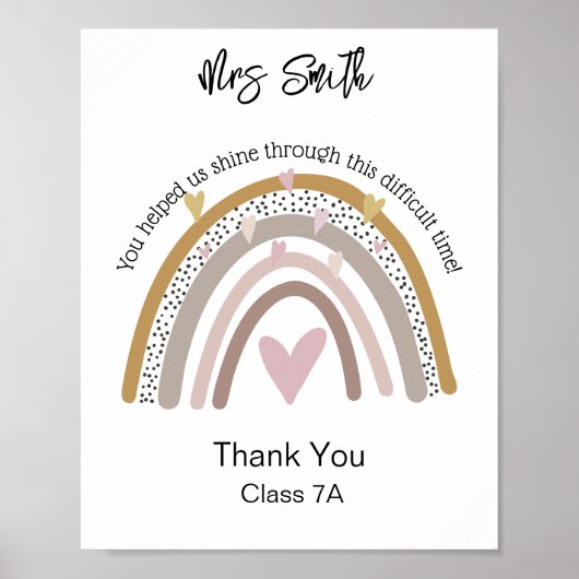 lerares rainbow citaat dankuwel poster (Voorkant)