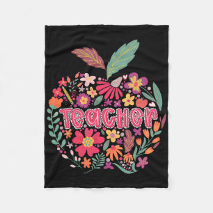 Lerares Wildflower Gelukkige Eerste Dag Van School Fleece Deken