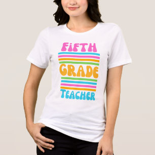 LERARESE VAN GROEP 7 Virbrant Kleuren Bubble Lette Tri-Blend Shirt