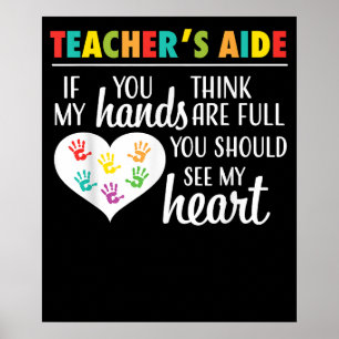 Leraresse Waardering Cute Heart T-shirt voor Vrouw Poster