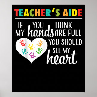 Leraresse Waardering Cute Heart T-shirt voor Vrouw Poster