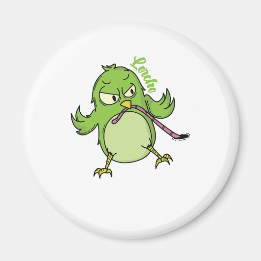 Lerche Schlaftyp Frühaufsteher Vogel fängt Wurm Magneet (Voorkant)