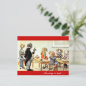 Leren aan Knit Briefkaart (Staand voorkant)