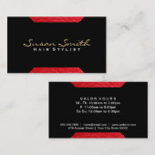 Leren accent (rood) | Chique, Luxe Visitekaartje (Voorkant / Achterkant)