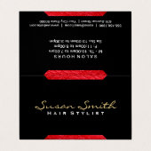 Leren accent (rood) | Chique, Luxe Visitekaartje (Buitenkant ongevouwen)