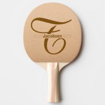 Leren Achtergrond Tan Tafeltennis Aangepaste Naam 