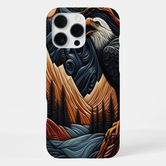 Leren Adelaar Natuur Design iPhone Hoesje (Achterkant)