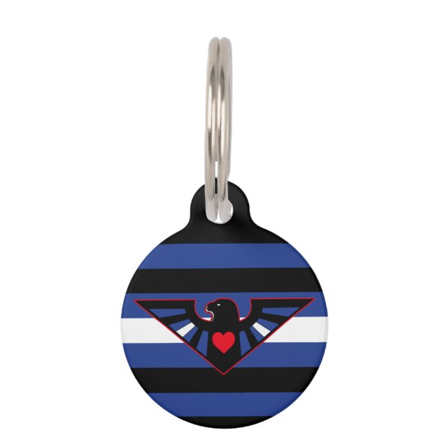 Leren Adelaar Pride Vlag Huisdierpenning (Voorkant)