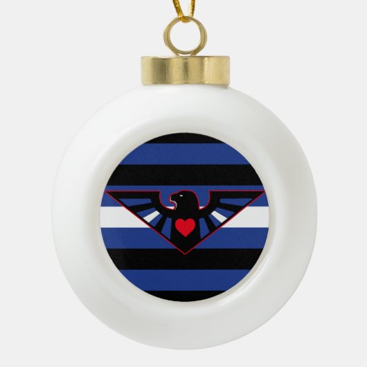 Leren Adelaar Pride Vlag Keramische Bal Ornament (Voorkant)