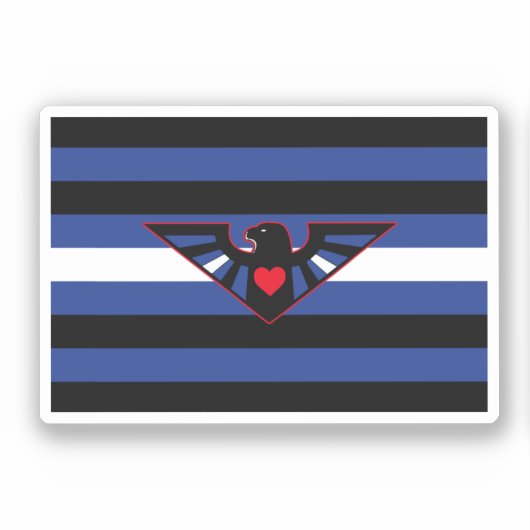 Leren Adelaar Pride Vlag Sticker (Voorkant)