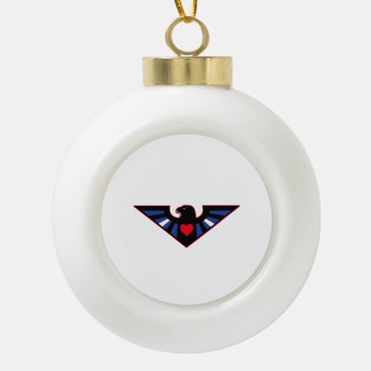 Leren Adelaar Trots Keramische Bal Ornament (Voorkant)