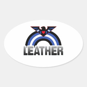 Leren Adelaar Trots Ovale Sticker