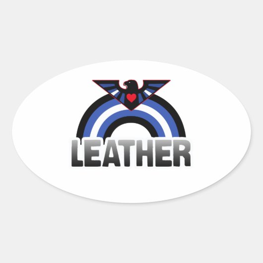 Leren Adelaar Trots Ovale Sticker (Voorkant)