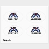 Leren Adelaar Trots Ovale Sticker (Vel)