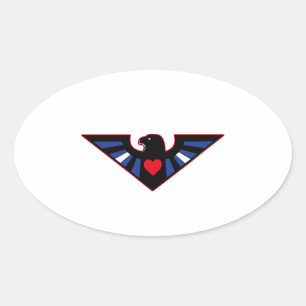 Leren Adelaar Trots Ovale Sticker
