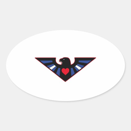 Leren Adelaar Trots Ovale Sticker (Voorkant)