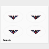 Leren Adelaar Trots Ovale Sticker (Vel)