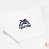 Leren Adelaar Trots Ronde Sticker (Envelop)