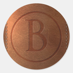 leren alfabet letter B Ronde Sticker
