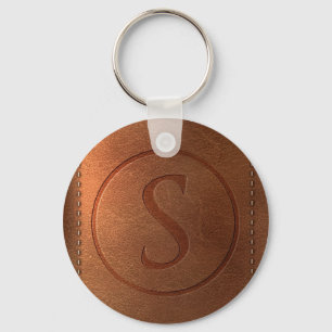 leren alfabet letter S Sleutelhanger