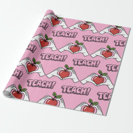 "LEREN" Apple & Heart Handen Kerstcadeau Cadeaupapier