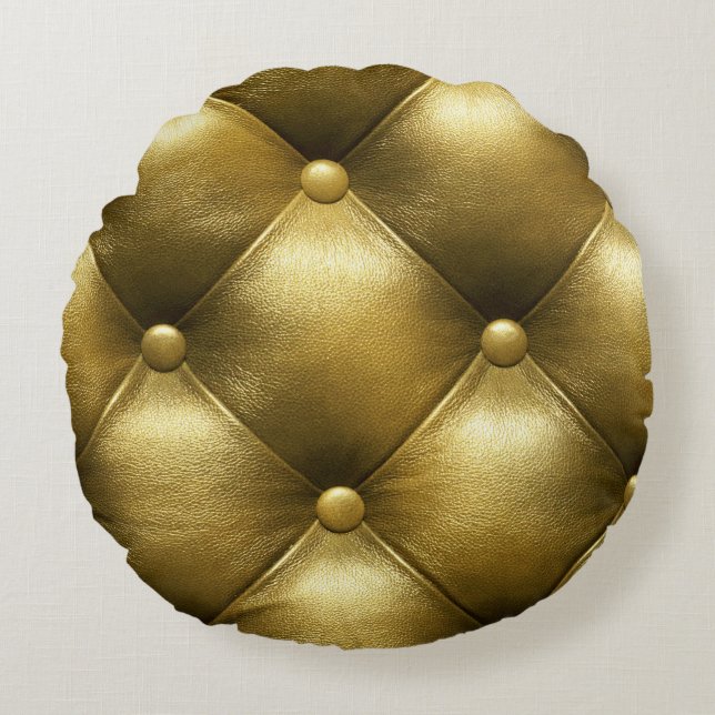 Leren bank elegantie: luxe bekleding. rond kussen (Voorkant)