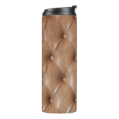 Leren bank: gestructureerde achtergrond thermosbeker (Gedraaid links)