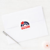 LEREN / BD REGENBOOGVLAG RONDE STICKER (Envelop)