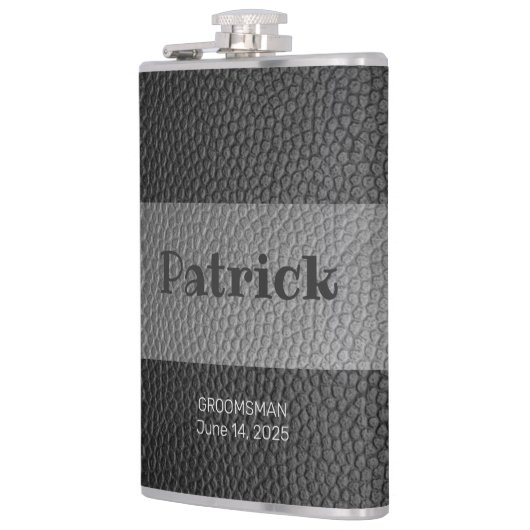 Leren bedrukte flask met monogram heupfles (Links)