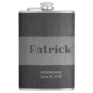 Leren bedrukte flask met monogram heupfles