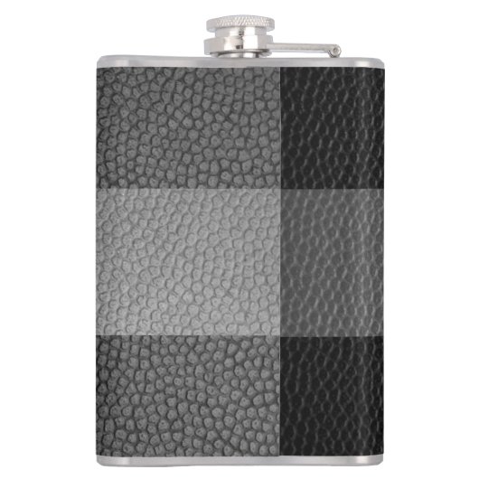 Leren bedrukte flask met monogram heupfles (Achterkant)