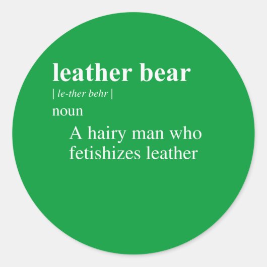 LEREN BEER DEFINITIE RONDE STICKER (Voorkant)