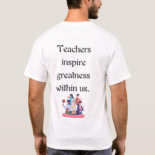 Leren begint bij een leraar t-shirt (Achterkant)