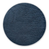 Leren Blauwe Tartan Stof Krokodil Huid Keramische Knop (Voorkant)