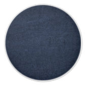 Leren Blauwe Tartan Stof Krokodil Huid Keramische Knop (Voorkant)