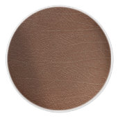 Leren Blauwe Tartan Stof Krokodil Huid Keramische Knop (Voorkant)