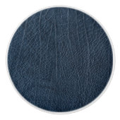 Leren Blauwe Tartan Stof Krokodil Huid Keramische Knop (Voorkant)