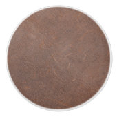 Leren Blauwe Tartan Stof Krokodil Huid Keramische Knop (Voorkant)