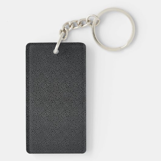 Leren Blauwe Tartan Stof Krokodil Huid Sleutelhanger (achterkant)