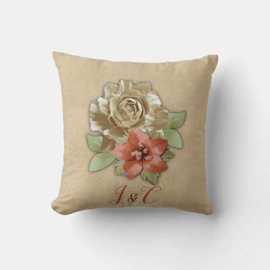 Leren bloemen Kussen (Voorkant)