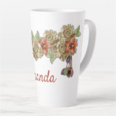 Leren Bloemen Latte Mok (Rechterhoek)