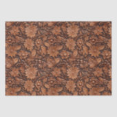 Leren bruine bloemen tissuepapier (Voorkant)