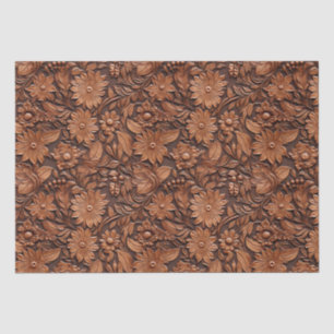Leren bruine bloemen tissuepapier