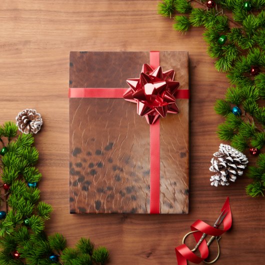 Leren bruine luipaardvlekken cadeaupapier (Feestdagen Geschenken)