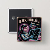 Leren, Dan Niveau Vierkante Button 5,1 Cm (Voorkant /achterkant)