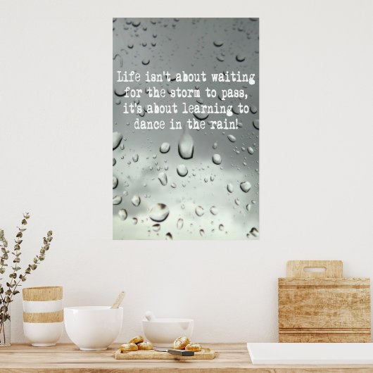 Leren dansen in de regen! Raindrops-foto Poster (Keuken)