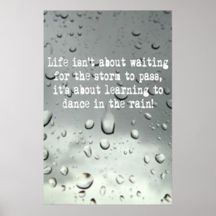 Leren dansen in de regen! Raindrops-foto Poster