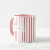 Leren Docent Monogram met Roze Streep Mok (Voorkant links)