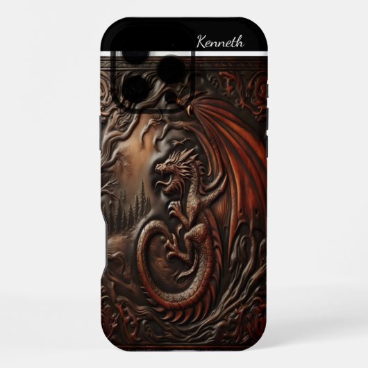 Leren Drakenpiek iPhone Hoesje (Achterkant)