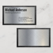 Leren en metalen achtergrond | Strak Visitekaartje (Voorkant / Achterkant)